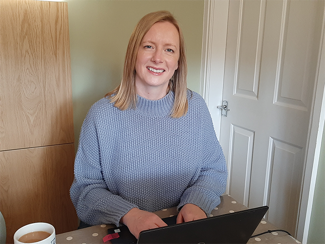 partner Jenny Arrowsmith working from home